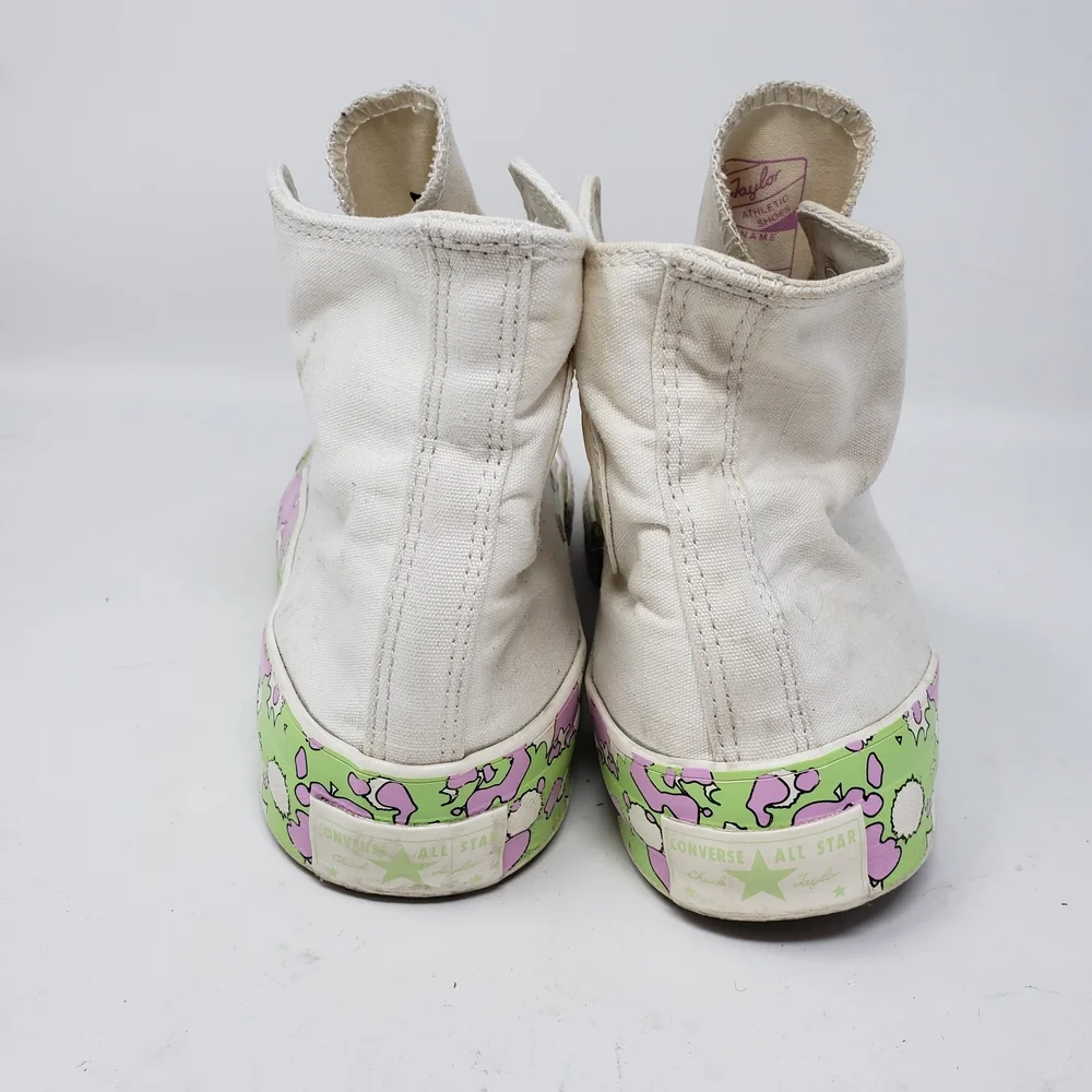 Converse All Star Crafted Floral High-Top Sneakers with Pink Green Size 8.5
